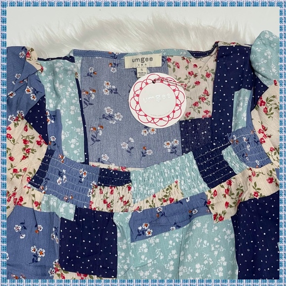 🛍 Umgee Mini Dress W/Square Neckline Ruffled Hem - Picture 9 of 12